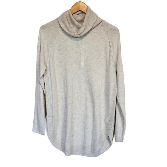 Caslon Nordstrom Turtleneck Tunic Sweater Beige Oatmeal Womens Small Casual Fall - Picture 1 of 10